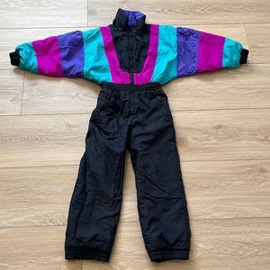 Skitique vintage colorblock ski or snowsuit, size 6, 1980’s 1990’s
